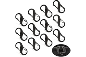 Ouligay 12 Pieces Zipper Locks Anti Theft, Zipper Locks for Backpacks, Tiny Small Mini S Carabiner Clip, Zipper Pulls Replacement for Camping Fishing Travelling Outdoor Sports