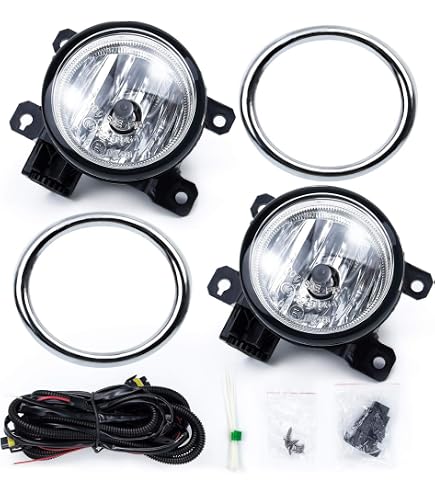 Front Bumper Fog Light Cover Bezel Set For Honda Pilot 2012-2015 – HECASA Left & Right Black Plastic