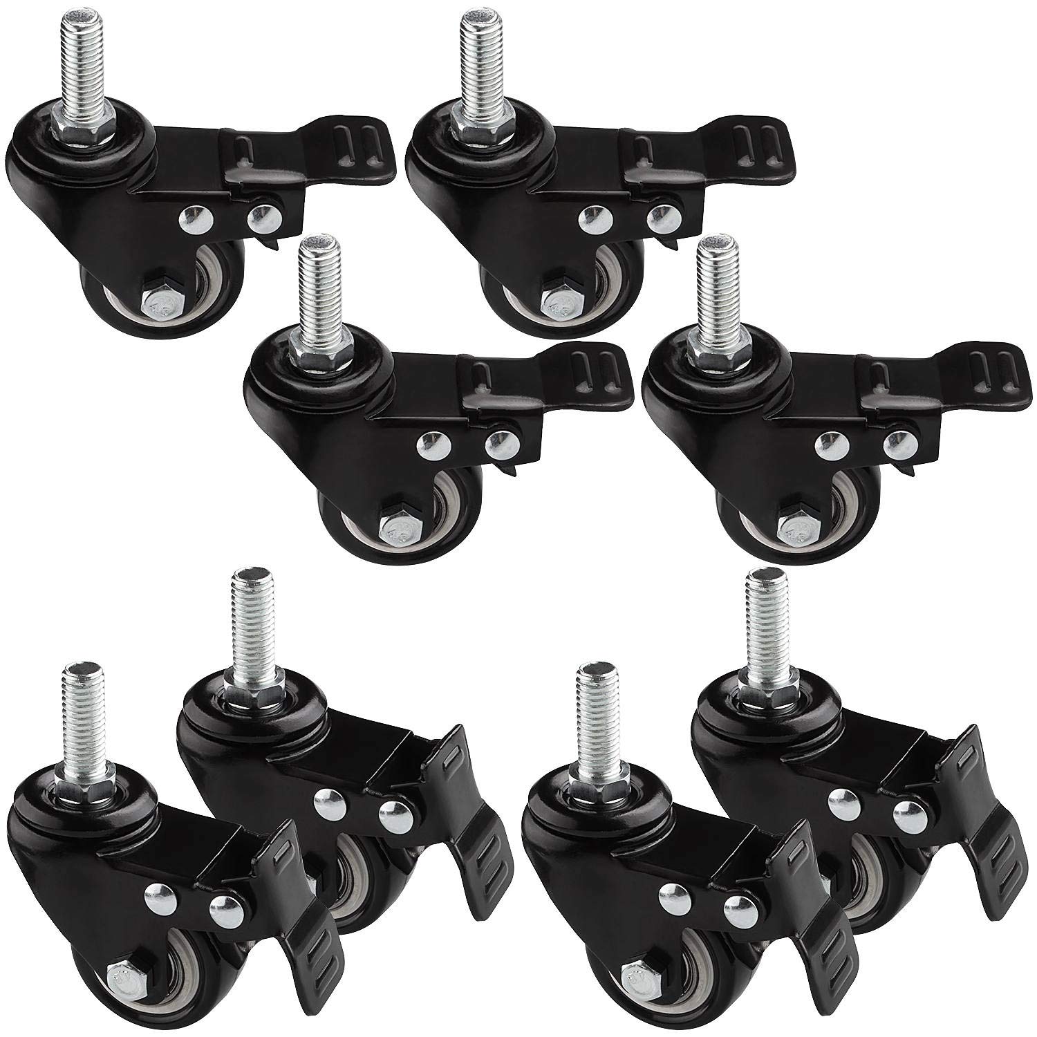Set of 4 Heavy Duty Bed Frame Wide Wheel Casters/Wheels with Locks/Brakes
