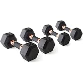 CAP Barbell 50 lbs Coated Dumbbell Set with Copper handles, 10LBx2, 15lbx2