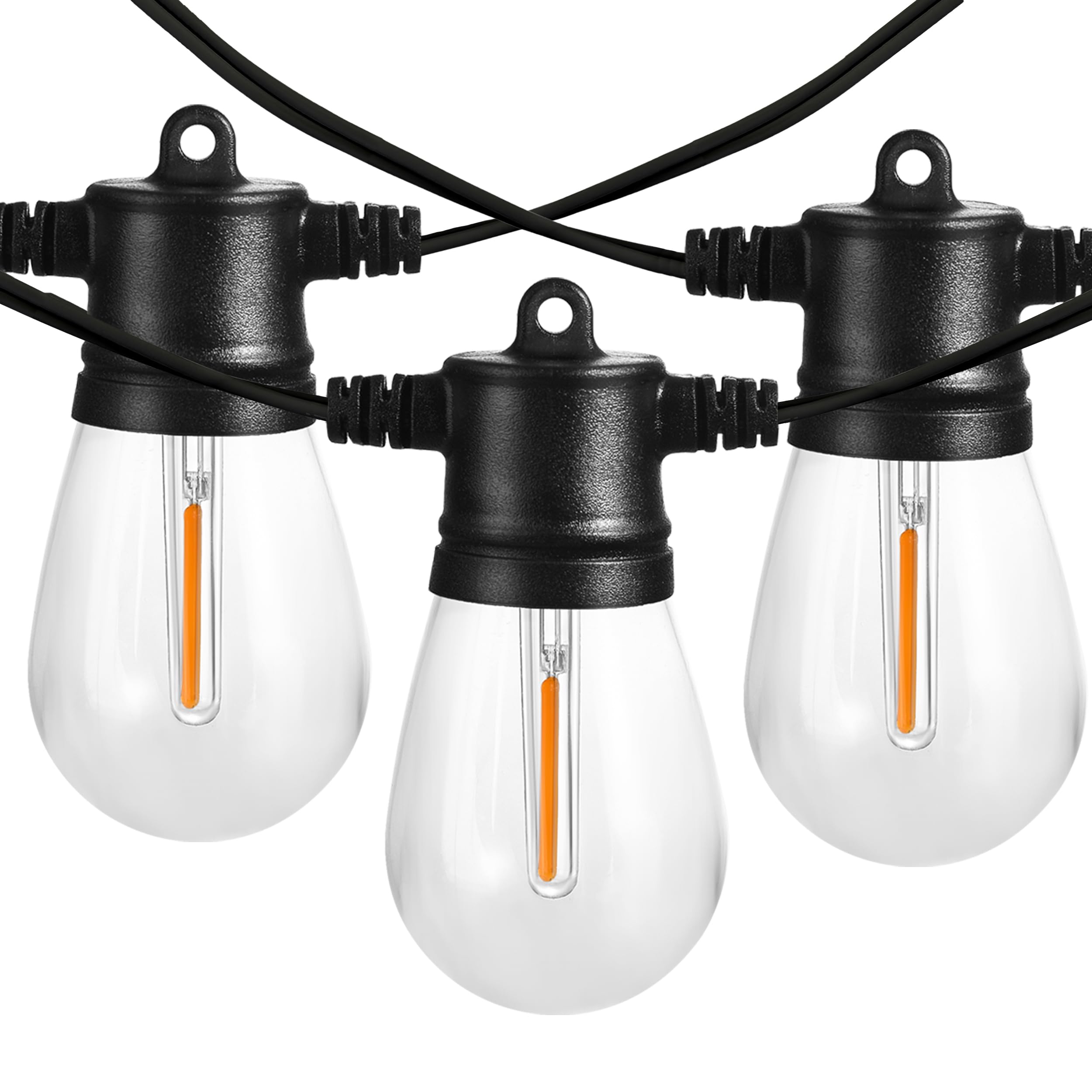 Photo 1 of Banord 102FT Outdoor String Lights, Waterproof Patio Lights with 35 Shatterproof LED Bulb Hanging Light String, Black String Light Vintage Party Lights for Garden, Backyard, Porch, Cafe, Deck, Wedding