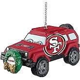 FOCO San Francisco 49ers SUV Vehicle with Wreath Holiday Ornament