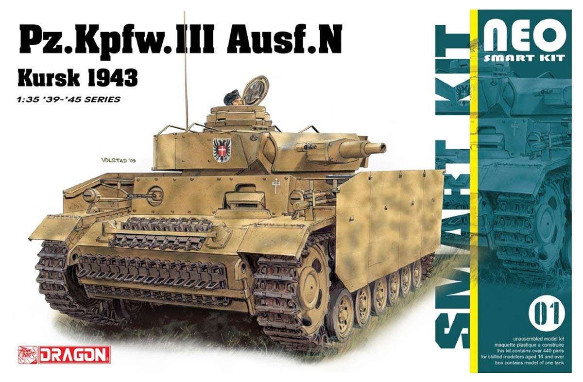 Dragon Models DR6559 Plastic War Vehicle Model, Pz.Kpfw.Iii Ausf.N Kursk 1943, Scale 1:35