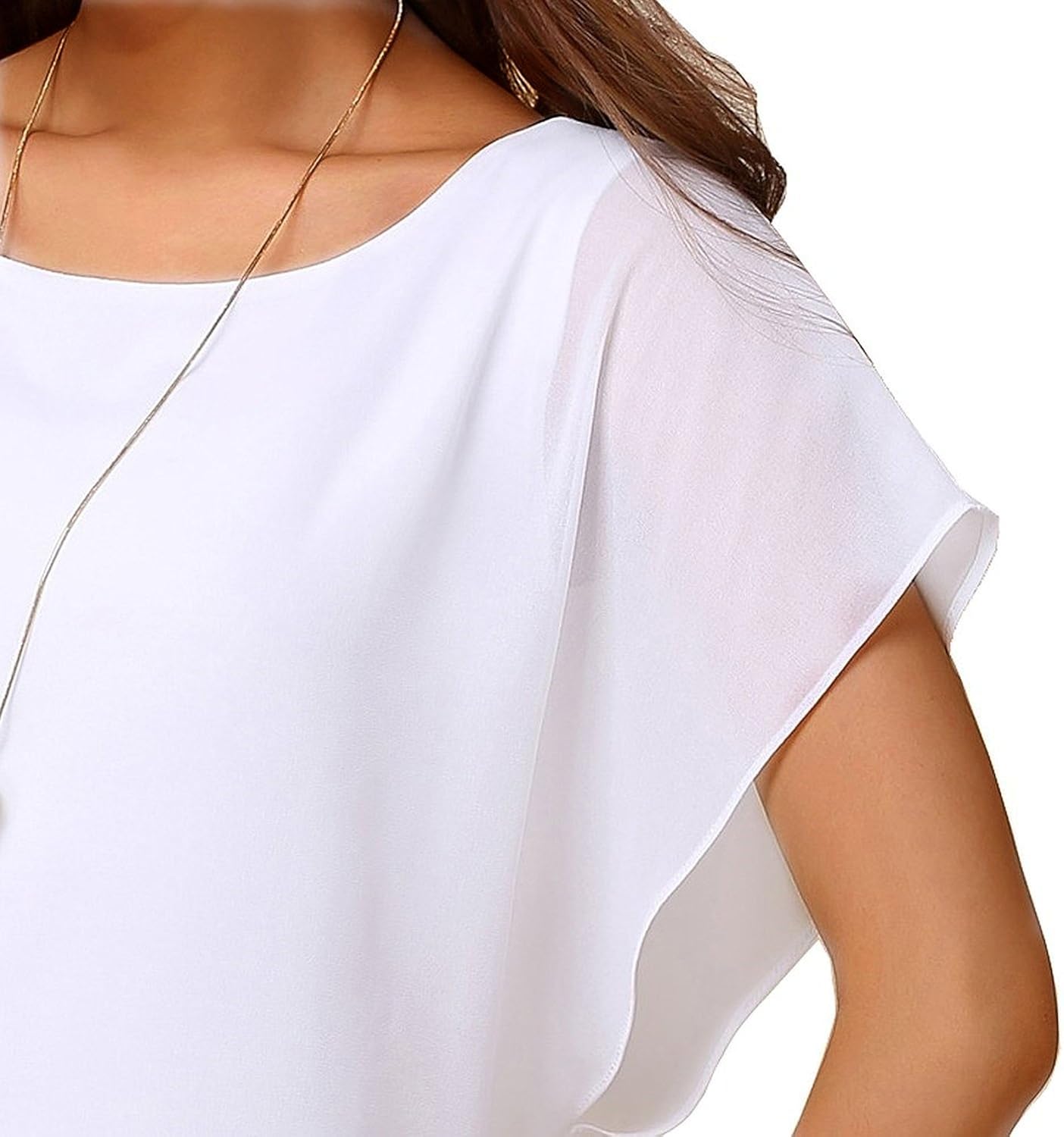 VIISHOW Women's Loose Casual Short Sleeve Chiffon Top T-Shirt Blouse at  Women’s Clothing store