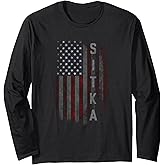 Sitka Family American Flag Long Sleeve T-Shirt