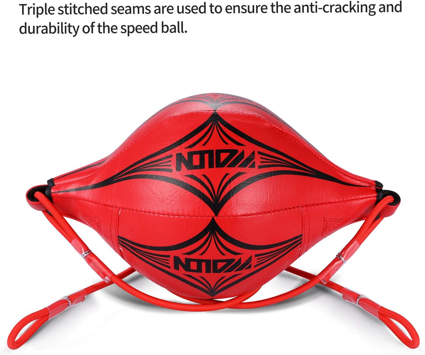 KUYOU Double End Ball with Pump Boxing Ball Speed Training Ball Leather Speed Bag Punching Dodge MMA with Ring Locking for Training Gym Exercise Agility (Red) : Sports & Outdoors
