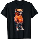 Graphic Teddy Bear Cool Bears Hip Hop Streetwear Colorful T-Shirt