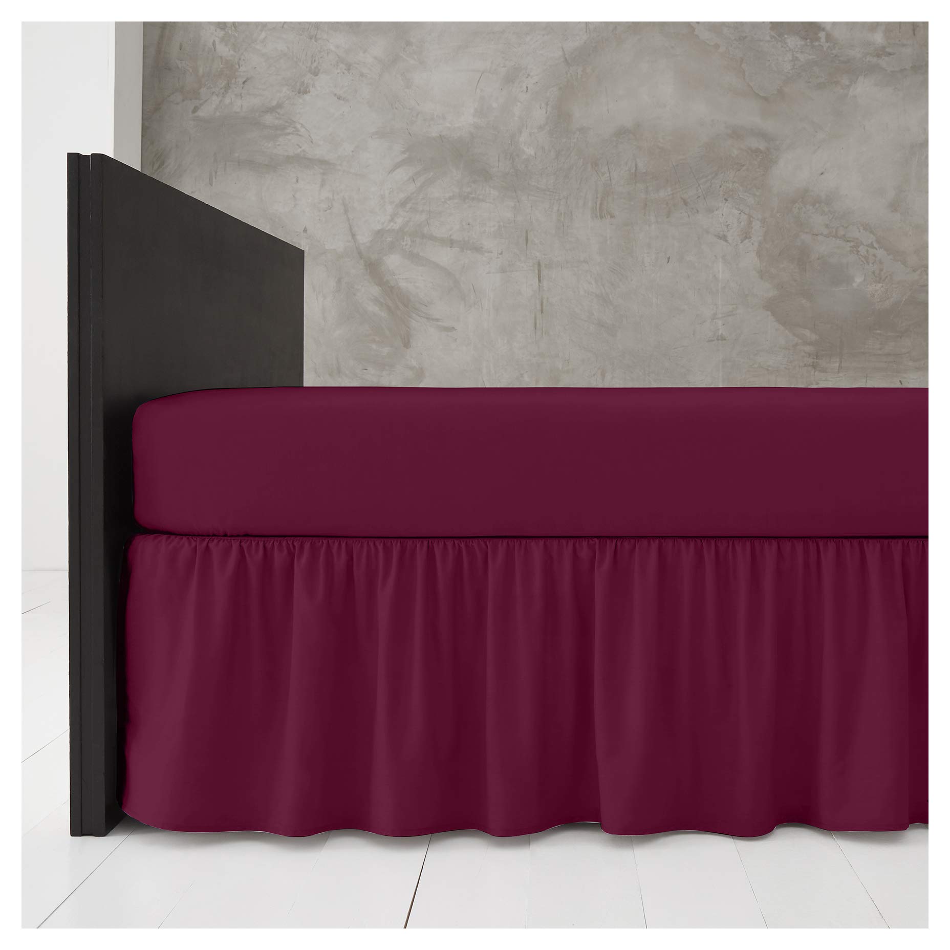 GC GAVENO CAVAILIA Base Valance Sheet, Polyester-Cotton, Wine, Double
