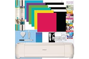 Cricut Explore 4 Machine with Vinyl and Iron-On Bundle - Beginner Friendly Craft Cutting Machine with Essential Materials, HTV and Adhesive Vinyl Variety Pack- DIY Decor Projects, Apparel and Decals