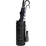 SONGMICS Umbrella Stand Walking Sticks Holder Cane Rack with Hooks and Drip Tray Round Black ULUC26B