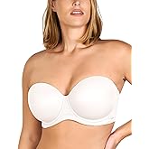 HSIA Strapless Bras for Women Large Bust Non Slip Full Coverage Underwire Supportive Multiway Strapless Bra Plus Size White