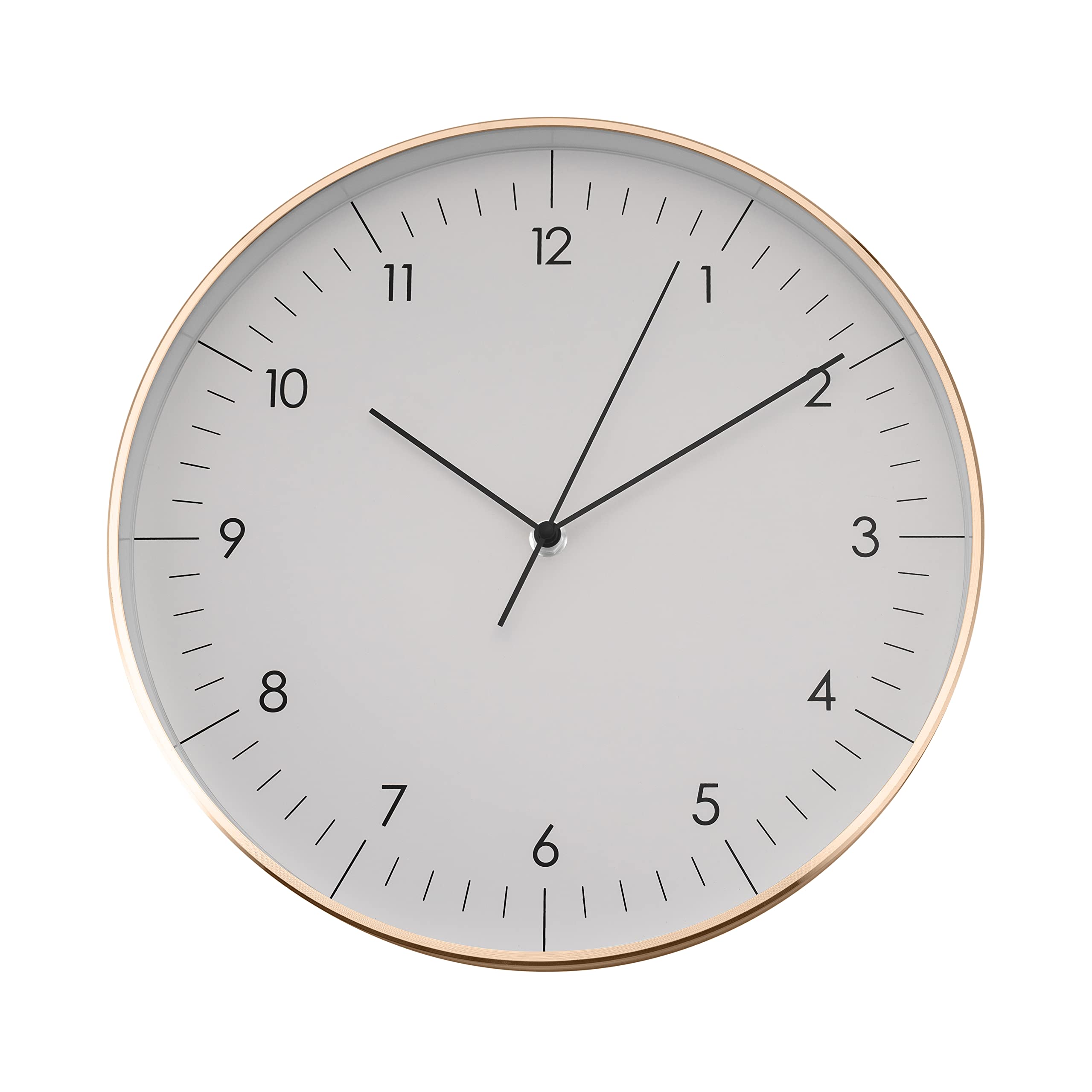 LUUK LIFESTYLE Decorative Wall clock Large Silent Movement 31cm / 12 inch, Minimalist design, Housewarming gift, Easy to Read, Decoration for Kitchen, Living room, Bedroom, School, in White and Gold — image 1