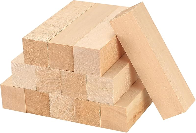 qxayxa 13 Pcs Basswood Carving Blocks 4x1x1 inch for Wood Craft
