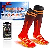 Heated Socks with APP Control for Men & Women - 10000mAh Rechargeable, 10-Hour Warmth, Battery Heated Socks for Skiing, Hiking, Hunting, Camping & Work
