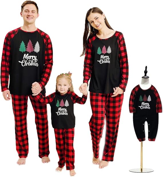 baby and parent matching christmas pajamas