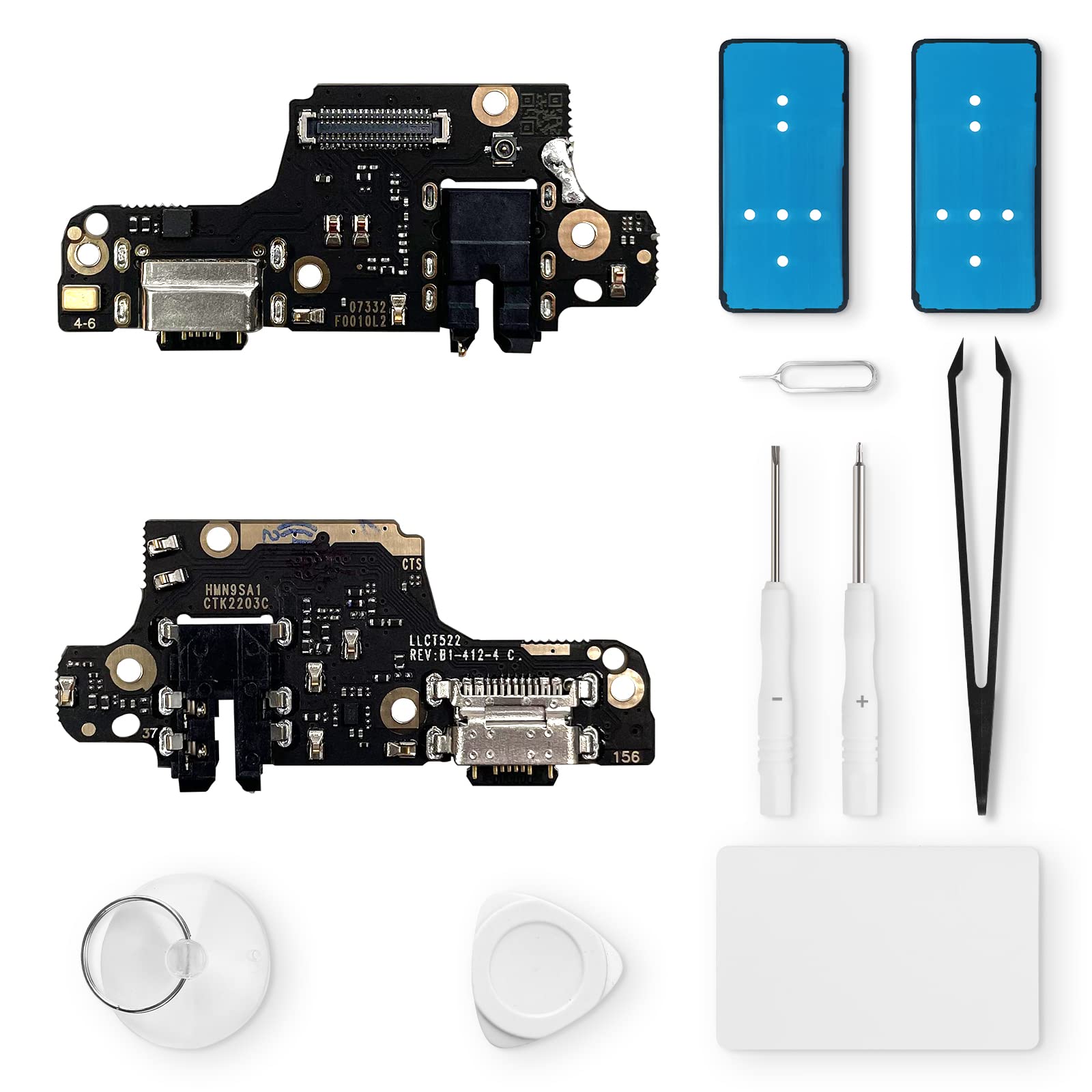 Eonpam Charging Port Replacement for Xiaomi Redmi Note 9S/Note 9 Pro Charger Port Microphone Headphone Jack with Repair Kit