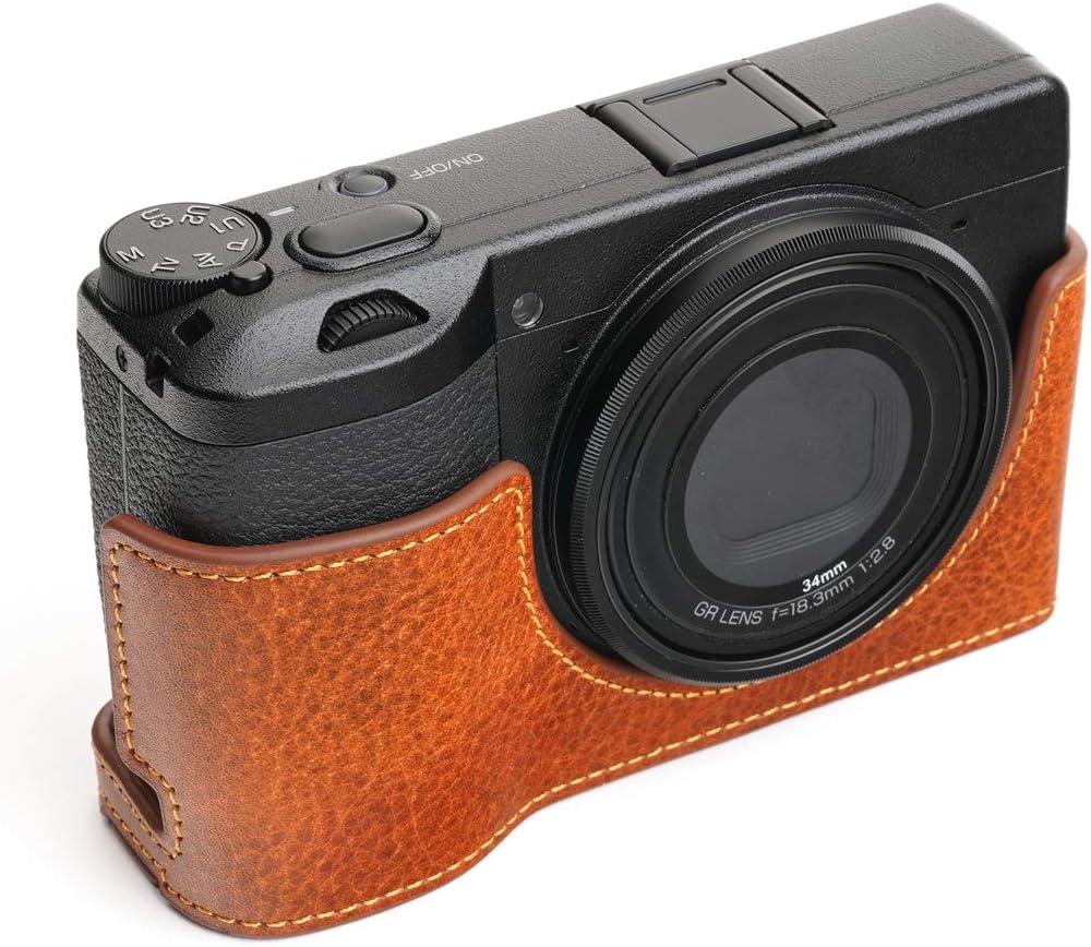 Ricoh GR III Case, Zakao Handmade Genuine Real Leather Half