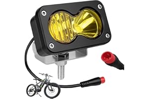Ebike Headlight Ultra Bright 20W LED Baja Style Light - Plug and Play 3-Pin Julet Waterproof Connector - 12V-60V Compatible H