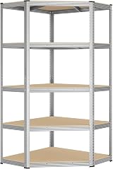 SONGMICS Corner Shelf 5-Tier Garage Storage Heavy Duty 875 kg Silver Beige view 1