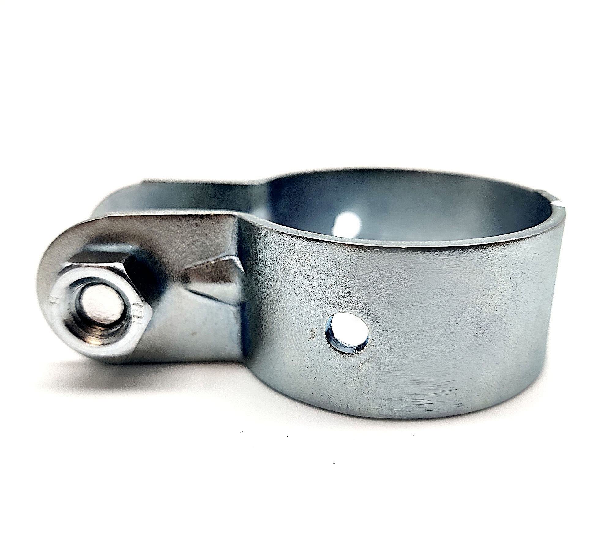 DOJA Barcelona Fence Strut Clamp 60mm - Pack 20 -Tension Fence for Metal Posts in Galvanised Steel, Heavy Duty Adjustable Metal Fence for Round Posts, Clamp for Braid Tension Rods Rigid
