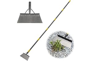 LCOKEIY Garden Cleaning Shovel, Multifunctional Flat Shovel with 78 Inch Adjustable Length Ergonomic Handle, Gardening Scraper Shovel for Weeding,Scraping,Ice Remove…