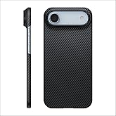 pitaka for iPhone Air Case 6.5", Compatible with MagSafe, Ultra-Slim Case with Caseless Touch Feeling, 600D Aramid Fiber Woven, Black/Grey(Twill)