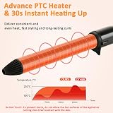 LXMTOU 25mm Ceramic Curling Wand Long Medium Hair Clampless Adjustable Temp view 3