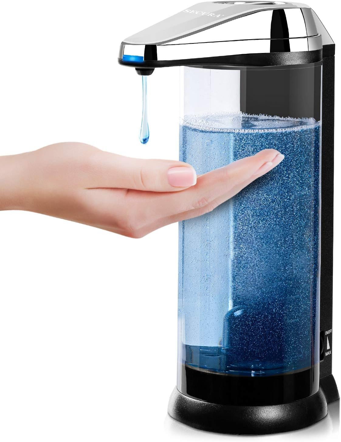 Photo 1 of **DIRTY**
Secura 17oz Automatic Liquid Soap Dispenser, Touchless Battery Operated Hand Soap Dispenser with Adjustable Soap Dispensing Volume Control Dial, Personal Care Dispenser (Chrome).