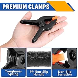 24 Pack 3.5 inch Plastic Spring Clamps, Black Heavy