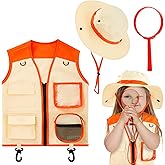 Ramede Kids Safari Explorer Vest and Hat Explorer Costume for Fishing Adventure Camping Boy Girls Cosplay