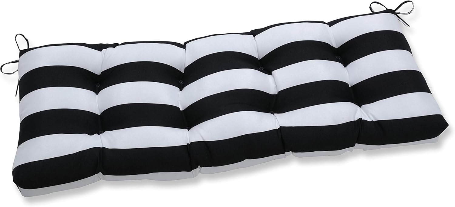 Pillow Perfect Outdoor/Indoor Cabana Stripe Tufted Bench