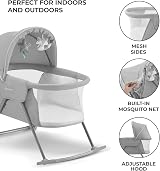 Kinderkraft LOVI 3in1 Baby Crib Cradle Travel Cot Rocker Gray 0-9 kg view 7