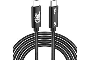 Thunderbolt 5 Cable, 3.3FT USB C to USB C Cable,240W Charging Cord,80Gbps Data,Up to 120Gbps Bandwidth,16K/8K Display,Braided
