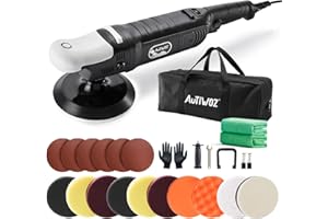AUTIWOZ Car Buffer Polisher, 6-Inch Rotary Polisher for Car Detailing, 6 Variable Speeds 1000-3800 RPM, Rotary Buffer Kit for Car Detailing/Polishing/Waxing