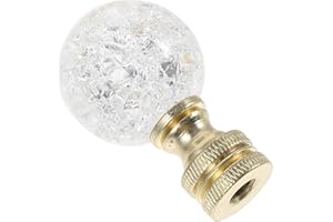 HOMSFOU Crystal Glass Ball Lamp Finial Cap Knob Decorative Knob Finials for Lamp Shadestop Screw Finial for Lamp Shade Holder Lamp Harp Lamp Shade Finials for Table or Floor Lamps