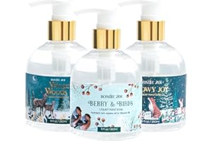 ROMIIE ZOI Christmas Liquid Hand Soap with Gift Box - 260ml/ 9 fl. Oz - Variety Pack of 3（Winter Woods，Snowy Joy, Berry and Birds）