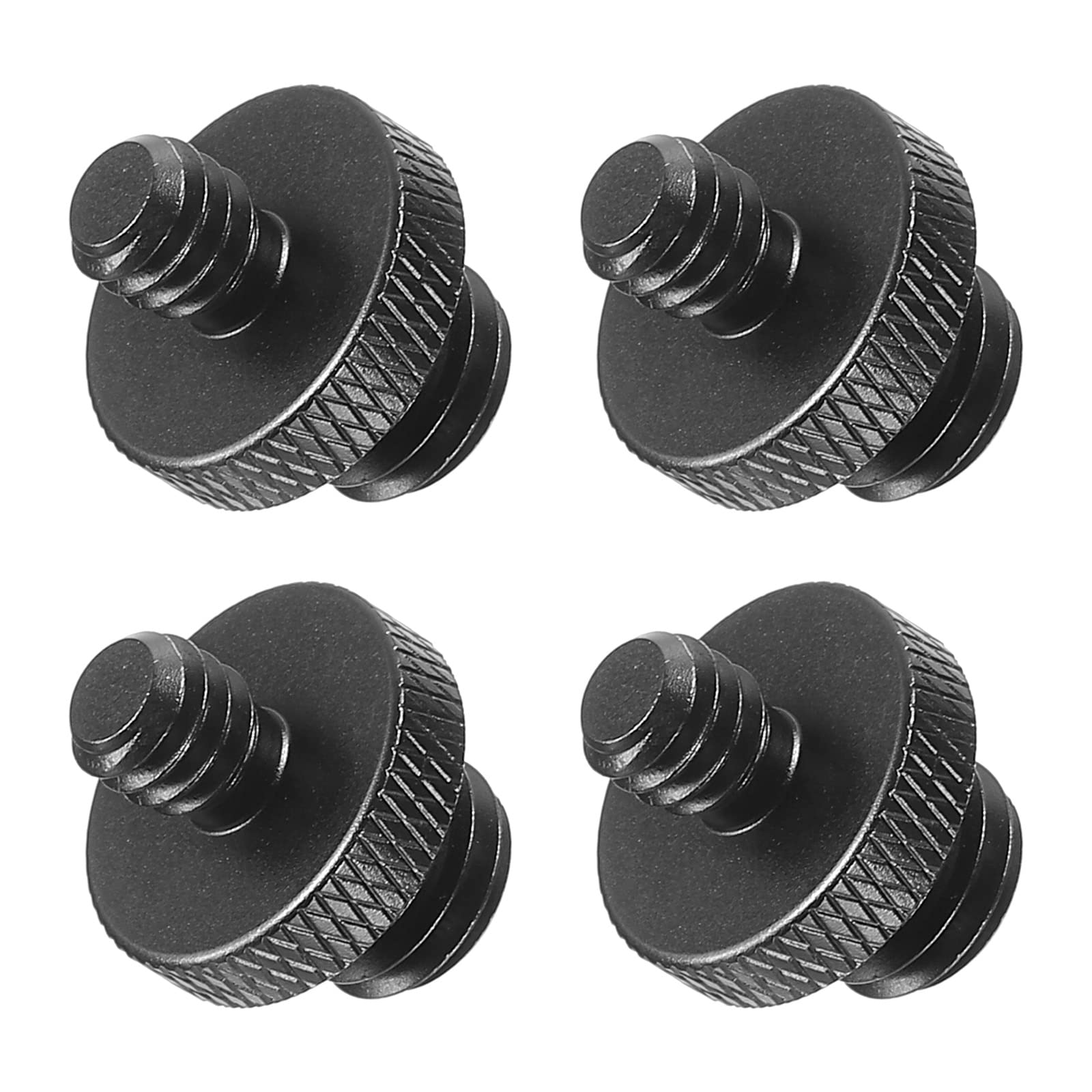 PATIKIL Mic Stand Adapter M10 Male to 1/4 Male Thread Tripod Screw Adapter Double Sides Camera Screw for Microphone Tripod Stand Black 4 Pack
