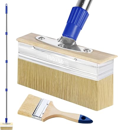 PIMEKOY 7 Inch Decking Paint Brush Kit with 60 Inch Handle and 3 Inch Brush