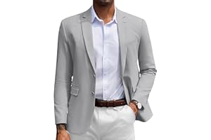 COOFANDY Men's Herringbone Blazer Slim Fit Cotton Sport Coats Two Buttons Casual Suit Jacket