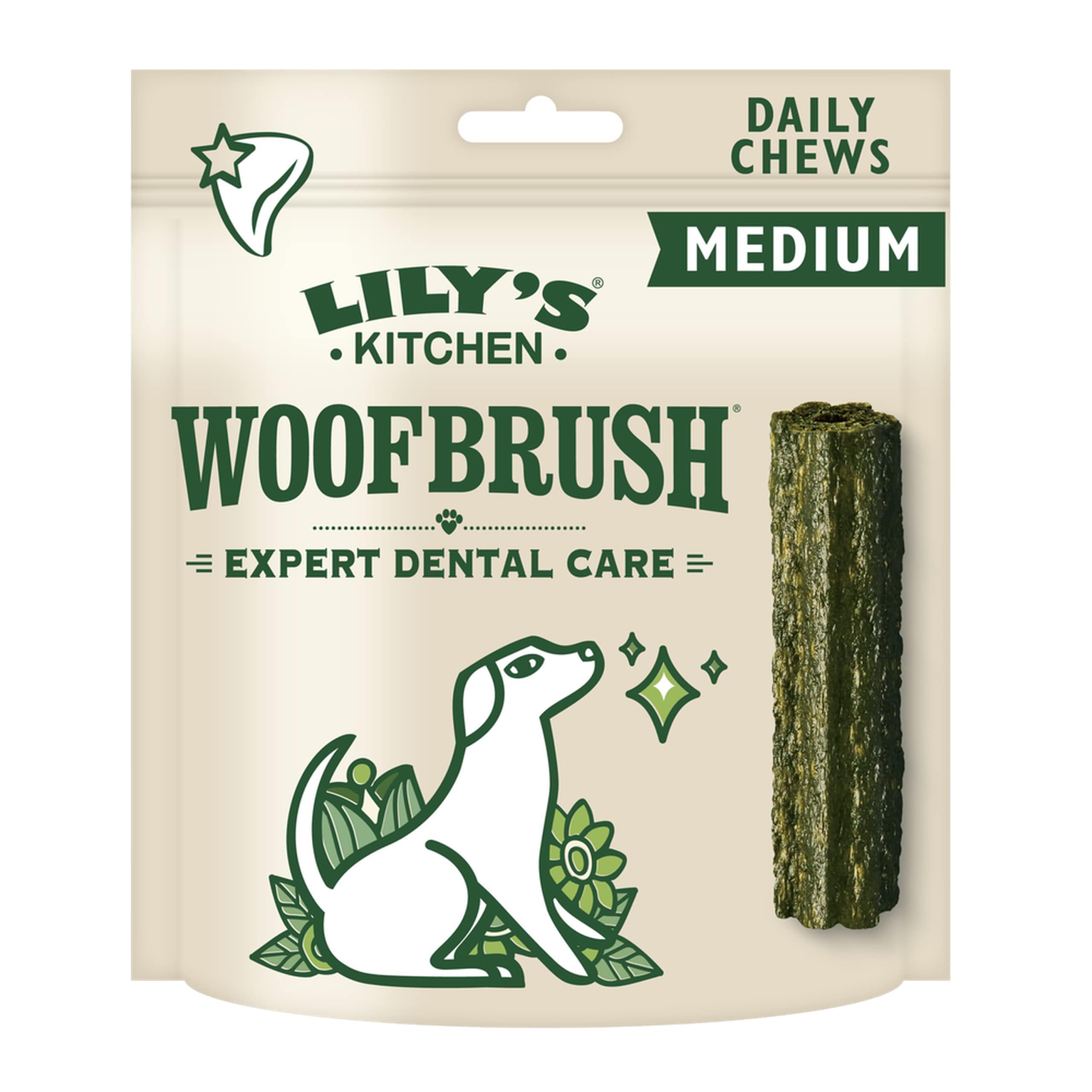 Lily's Kitchen Woofbrush Dental Chew - Natural Dental Sticks for Medium Dogs (7 x 28g)