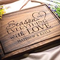 Personalized Cutting Board, Custom Wedding, Anniversary or Housewarming Gift Idea, Wood Engraved Charcuterie, for Couples or 