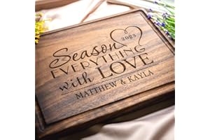Personalized Cutting Board, Custom Wedding, Anniversary or Housewarming Gift Idea, Wood Engraved Charcuterie, for Couples or 