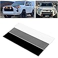 MOCHENT 2 Pcs Classic Retro Tri-Color Stripe Decal Sticker for Toyota Tacoma 4Runner Tundra Rav4 Accessories, Grille Fender Hood Side Skirt Bumper Side Mirror Dashboard Decor (White/Light Gray/Black)