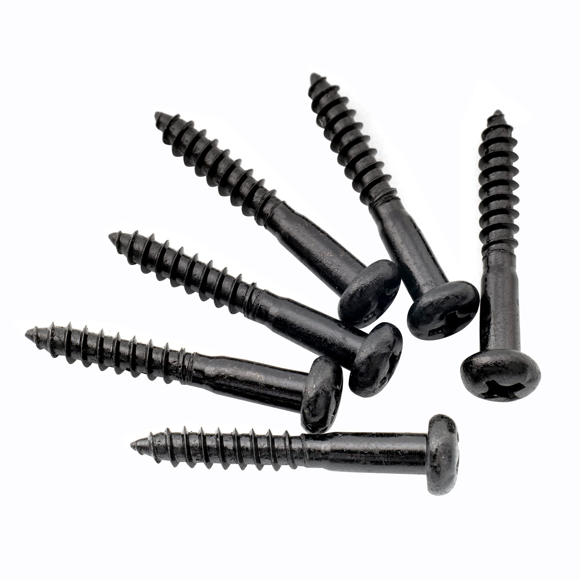 Musiclily Ultra 3.5x25mm Stainless Steel Pan Head Mounting Screws for Strat Style Electric Guitar Tremolo Bridge, Black (Set of 6)