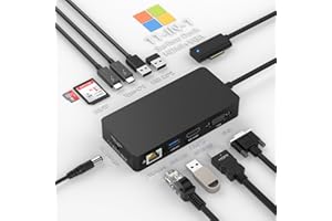 ROCKETEK New Microsoft Surface Dock 2, 11 in 1 Surface Docking Station with 4K@60HZ HDMI+VGA,Ethernet,USB-C/USB-A,SD/TF,60W Power Supply for Surface Pro 10/9/8/X/7/6/5/4/3, Laptop Go, Laptop 6-1, Surface Book