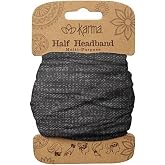 Karma Medium Headband, Soft Polyester Microfiber Hair Wrap, Versatile Headband for Women, One Size Fits Most, Black Grunge