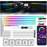 Acrylic Car Interior LED Lights, 18-in-1 RGB Fiber Optic Ambient Kit | 175in 593 LEDs, Wireless APP Control, 16 Million Color