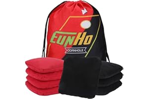 EunHo Dual Sided Cornhole Bags Regulation Set of 8 Professional Cornhole Bean Bags Slick and Stick for Tossing Game-All Weather