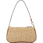 NIUEIMEE ZHOU Straw Shoulder Bag for Women Woven Beach Tote Underarm Handbag Purse