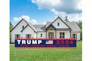 YINBTTER Donald Trump 2024 For President Campaign Large Banner Sign Flag with Brass Grommets,Trump Make America Great Again Outdoor Sign House Banner Yard Lawn Decoration 98X18''